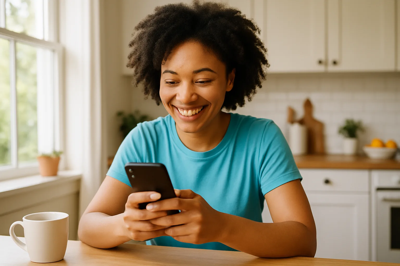 Person smiling while messaging on a smartphone — start dating in Aberdeen